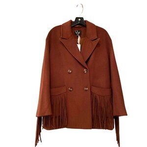 NWT Line and Dot Jenny Fringe Brown Jacket